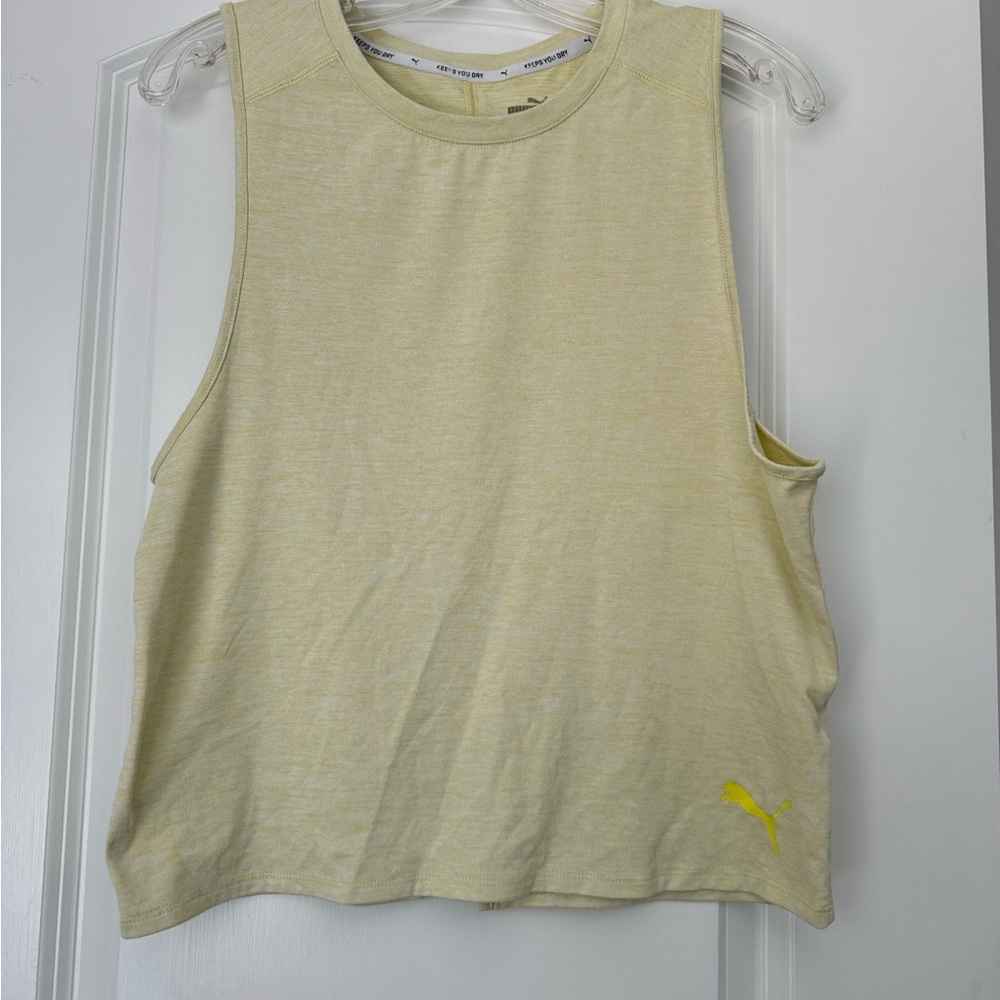 Puma Green Crop Muscle Tee Relaxed Fit